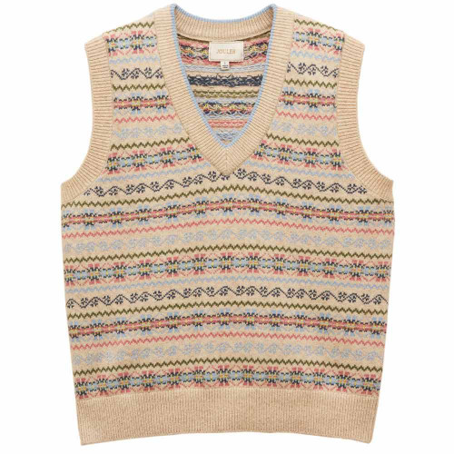 Cream Joules Womens Islay Fairisle Knitted Vest