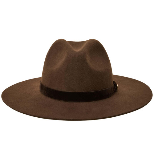 Chocolate Brown Joules Womens Grove Wool Fedora Hat