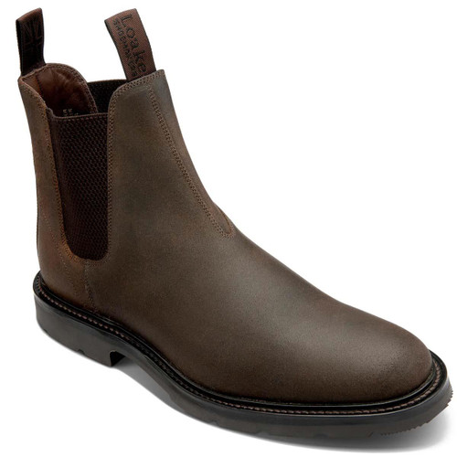 Brown Rough-Out Suede Loake Tintagel Chelsea Boot