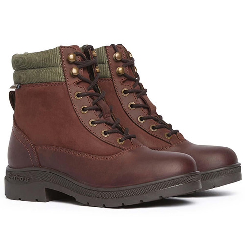 Mahogony/Chocolate Nubuck Barbour Womens Laurelle Lace Up Boot