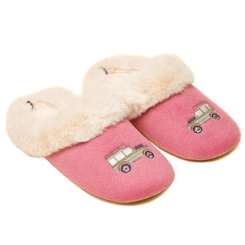 Pink/Cream Joules Womens Slippet Slippers