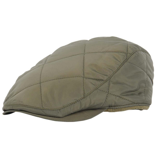 Olive Barbour Mens Burford Flat Cap