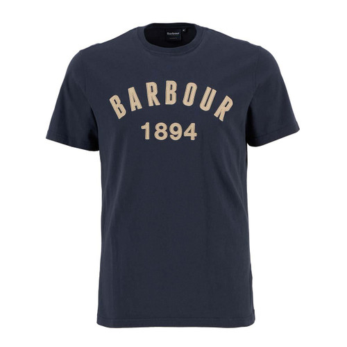 Navy Barbour Mens Hollins Applique T-Shirt