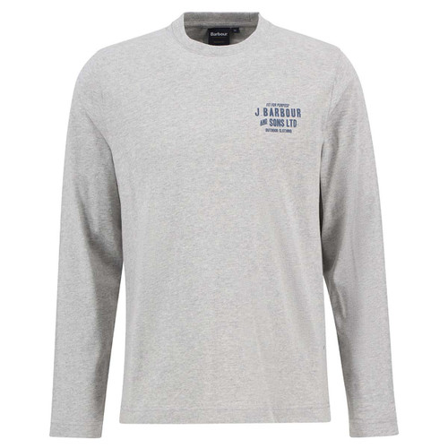 Grey Marl Barbour Mens Pointer LS Graphic T-Shirt