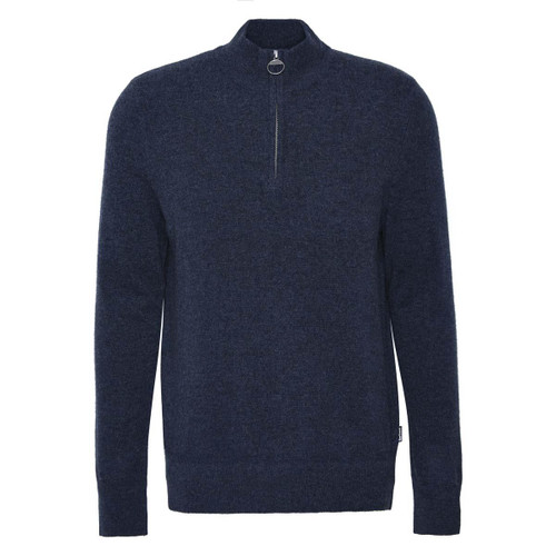 Barbour Mens Waterbury Half ZIp Sweater Navy