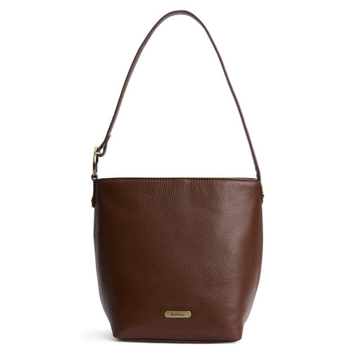 Brown Barbour Womens Cedar Leather Bucket Bag