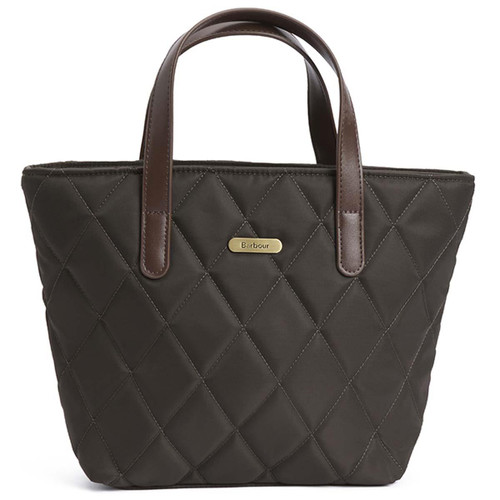 Olive Barbour Womens Mini Quilted Tote Bag