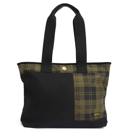 Black/Olive Barbour Womens Mya Patchwork Tote Bag