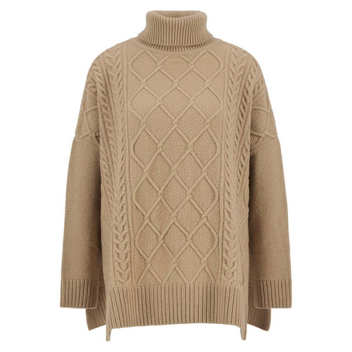 Pale Camel Barbour Womens Burne Knitted Cape