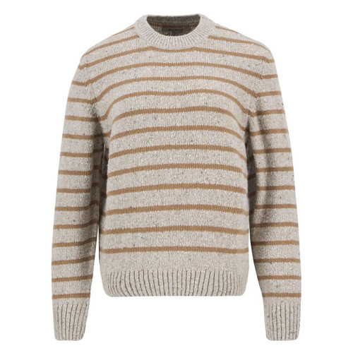 Oatmeal Stripe Barbour Womens Claydon Knitted Jumper