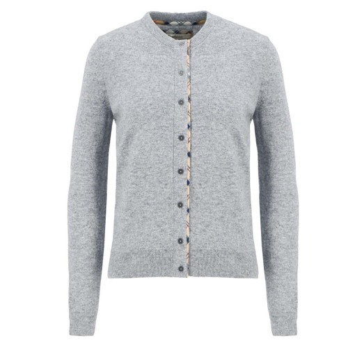Grey Marl/Hessian Tartan Barbour Womens Pendle Knitted Cardigan