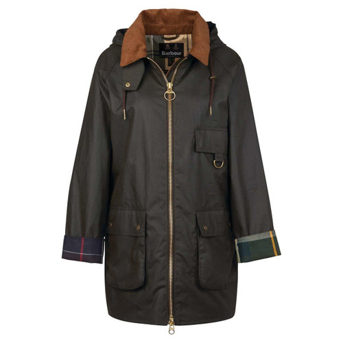 Olive Barbour Womens Highcleere Wax Jacket