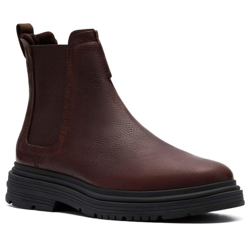 Dark Brown Leather Clarks Mens Badbury Easy Chelsea Boot Dark Brown Leather Clarks Mens Badbury Easy Chelsea Boot