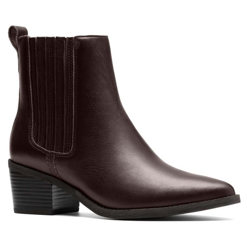Brown Leather Clarks Womens Morzine Top Chelsea Boots Brown Leather Clarks Womens Morzine Top Chelsea Boots