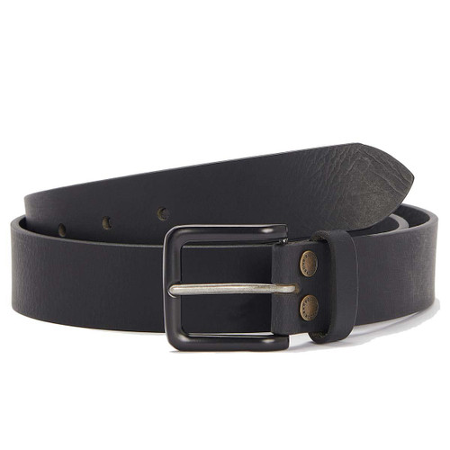 Black Barbour Mens Double Rivet Belt