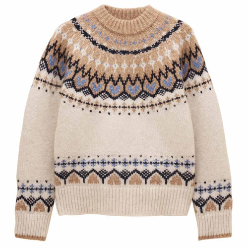 Cream Joules Womens Charlie Fair Isle Jumper