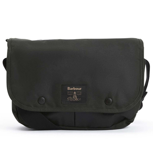 Sage Barbour Field Wax Riever Crossbody Bag