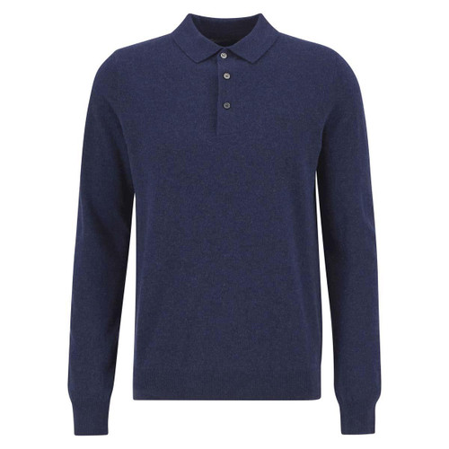 Navy Marl Barbour Mens Hutherston Knitted Polo Shirt