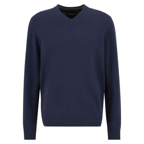 Navy Barbour Mens Kelson V-Neck Knitted Sweater