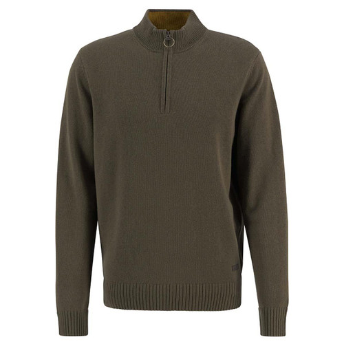 Olive Barbour Mens Kelson Half Zip Knitted Sweater