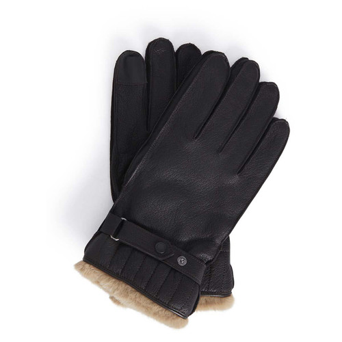 Brown Barbour Mens Leather Utility Gloves