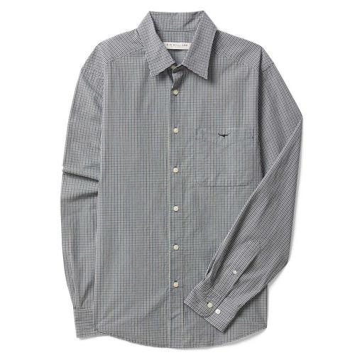White Navy Green R.M. Williams Mens Quinn Classic Poplin Shirt