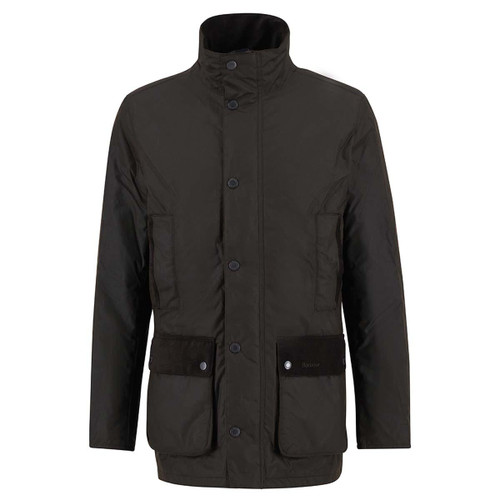 Dark Brown Barbour Mens Modern Border Wax Jacket