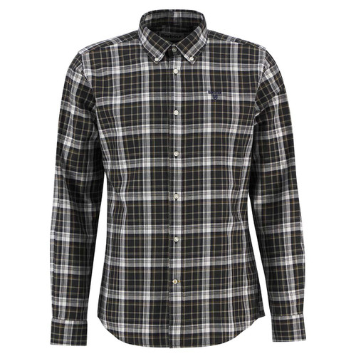 Grey Marl Barbour Mens Mosswood Tailored Checked Shirt