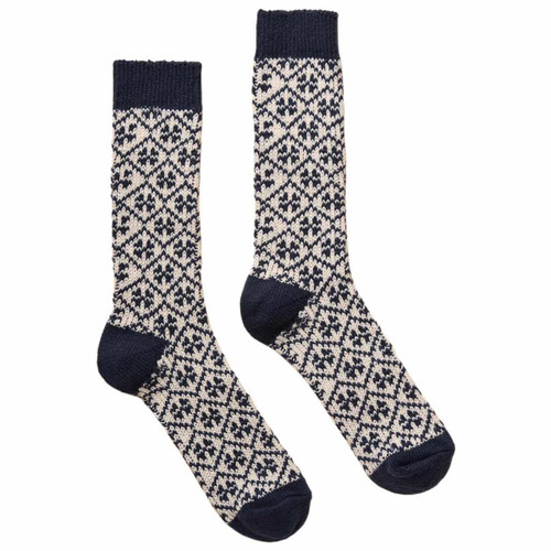 Navy Joules Womens Cosy Geo Socks Navy Joules Womens Cosy Geo Socks