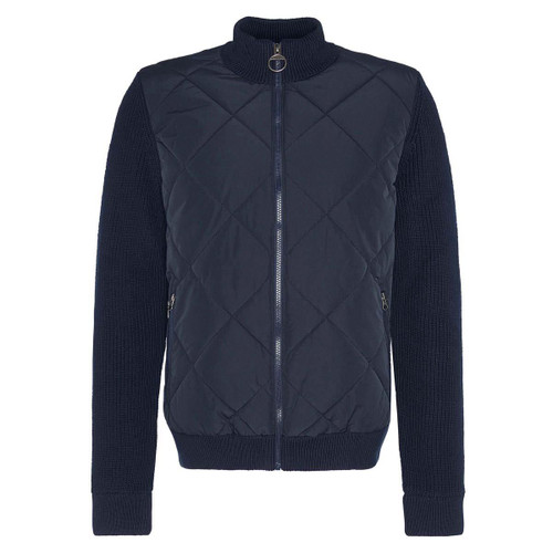 Navy Barbour Men's Newland Zip Through Knitted Jumper