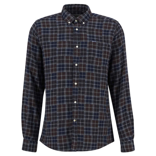 Midnight Oak Tartan Barbour Mens Sault Tailored Tartan Shirt