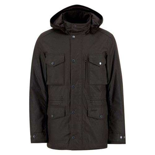 Dark Brown/Midnight Oak Barbour Mens Winter Sapper Wax Jacket