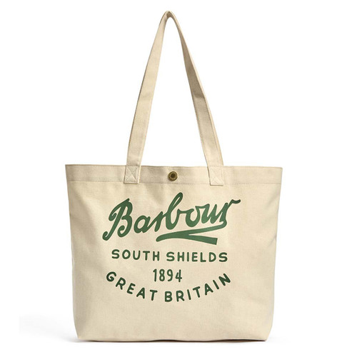 Natural Barbour Script Tote Bag