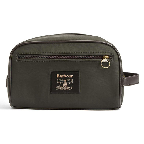 Olive/Beacon Barbour Mens Wax Washbag