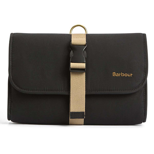 Black Barbour Mens Transport Hanging Washbag