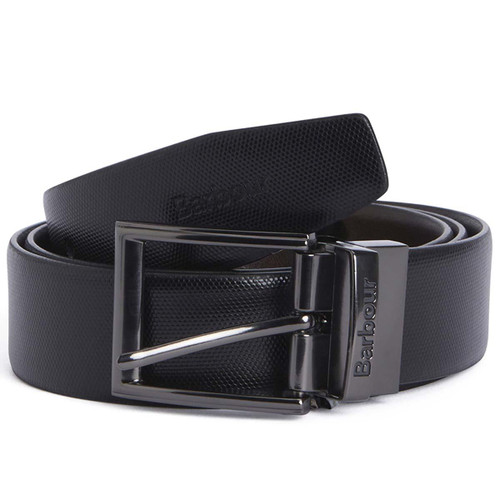 Black/Coffee Barbour Mens Westdale Leather Belt