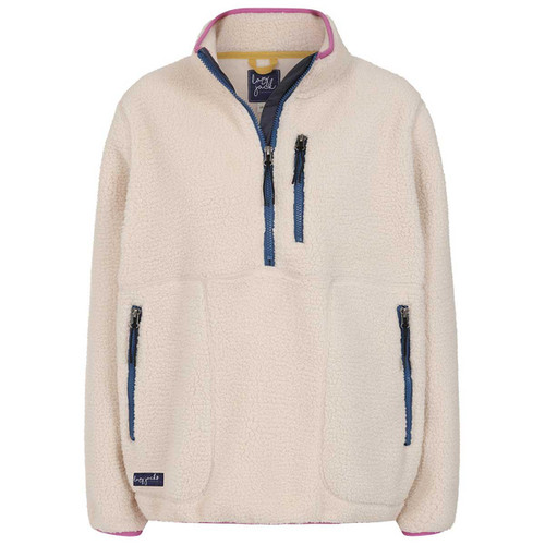 Oatmeal Lazy Jacks Womens LJ800 Half Zip Sherpa Fleece