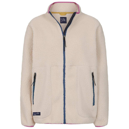Oatmeal Lazy Jacks Womens LJ801 Full Zip Sherpa Fleece Jacket