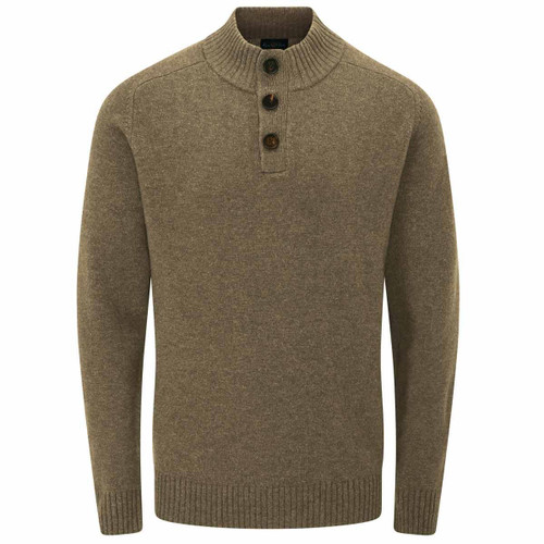 Cocoa Alan Paine Mens Ballyford Half Button Jumper