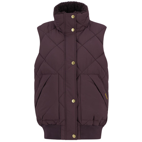 Black Cherry/Muted Tartan Barbour Womens Becky Puffer Gilet