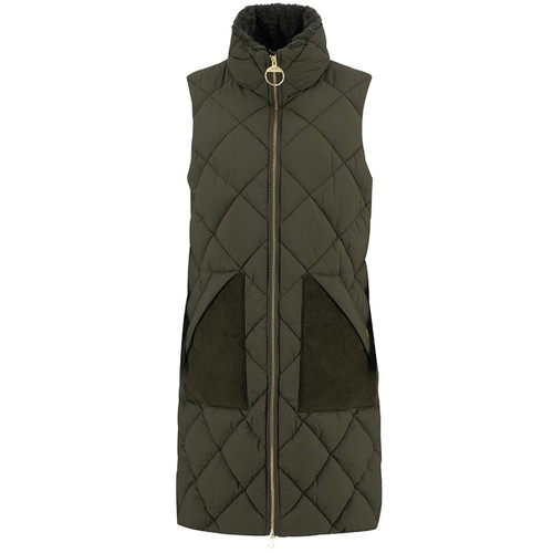 Olive/Ancient Tartan Barbour Womens Bernice Puffer Gilet Olive/Ancient Tartan Barbour Womens Bernice Puffer Gilet