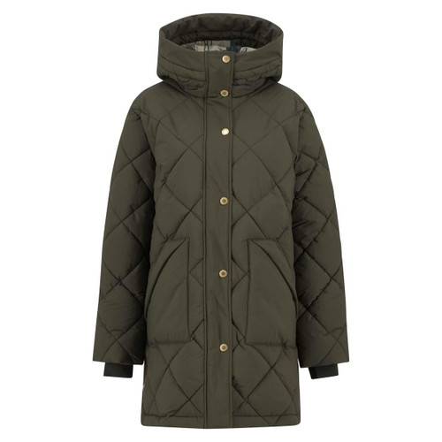 Olive/Ancient Tartan Barbour Womens Kailyn Puffer Jacket