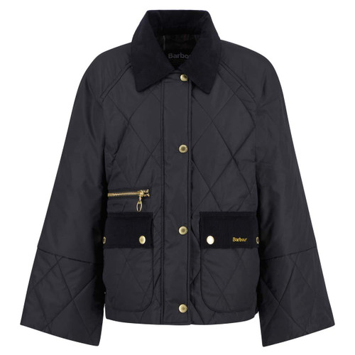 Black/Classic Tartan Barbour Womens Martha Quilted Jacket