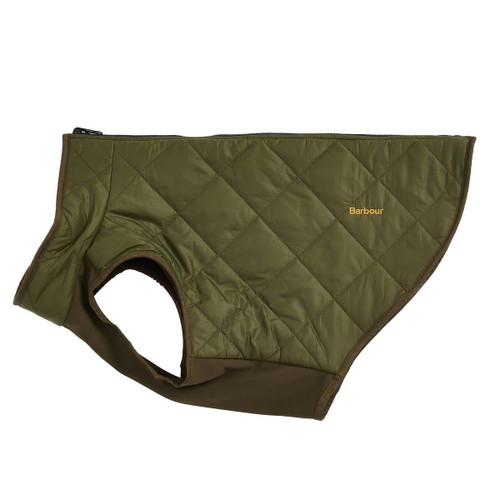 Olive/Brown Barbour Reversible Quilt/Borg Fleece Dog Coat