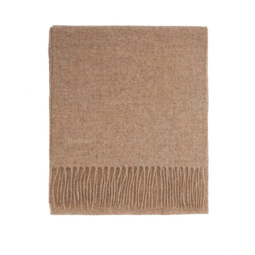 Oatmeal Barbour Womens Lambswool Woven Scarf