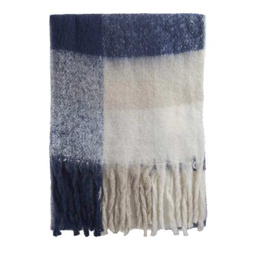 Ice Blue Check Barbour Womens Marie Scarf