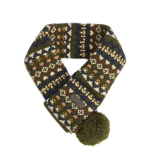 Olive Barbour Marlow Fair Isle Dog Scarf