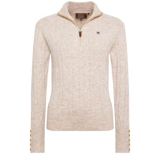 Barley Holland Cooper Womens Bridget Quarter Zip Knit Jumper Barley Holland Cooper Womens Bridget Quarter Zip Knit Jumper