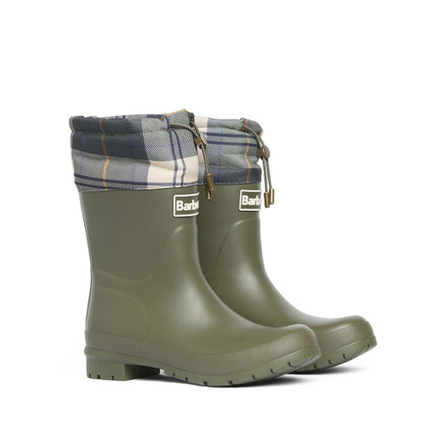 Olive/Ancient Tartan Barbour Womens Mowbray Mid Welly