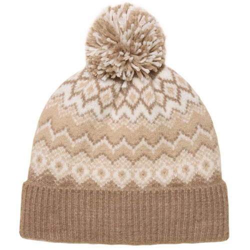 Neutral Joules Womens Kara Fairisle Bobble Hat